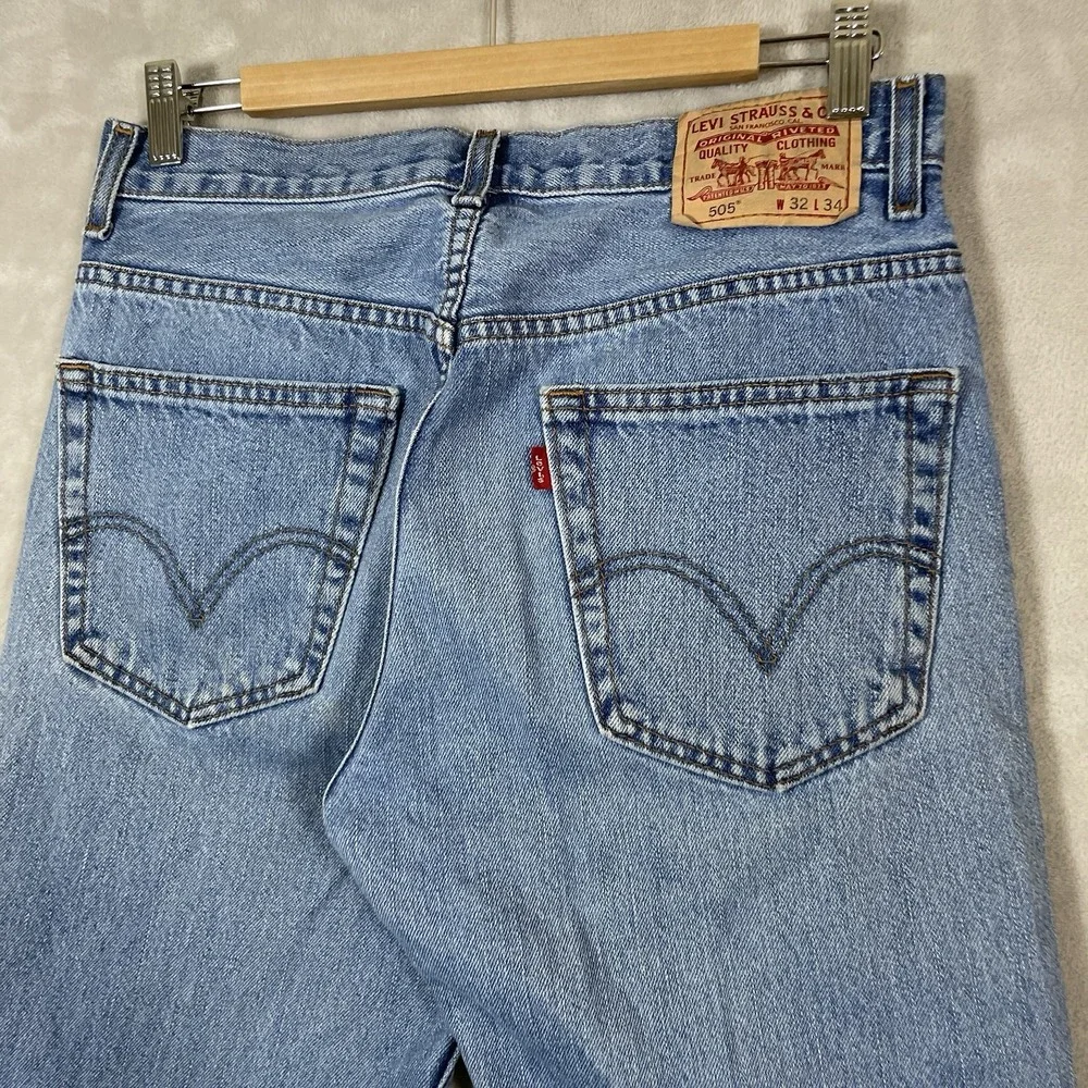 Vintage Levis 505 Jeans Mens 32x34 (fit 30x32) Y2K 2000s Grunge Faded Distressed